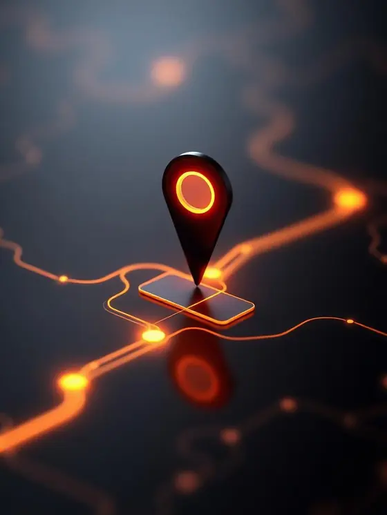 Pin de localização em mapa digital representando busca local